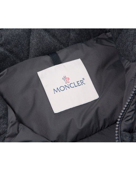 Moncler Blue Estagnour Wool Flannel Trim Gilet for men