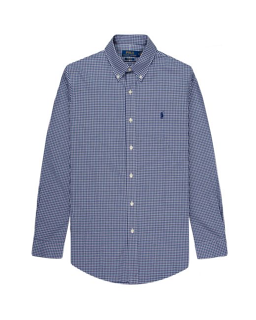 Polo Ralph Lauren Blue Checkered Custom Fit Ls Shirt for men