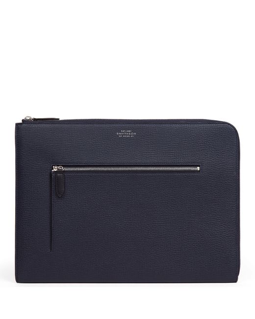 Smythson Blue Small Laptop Case With Zip for men