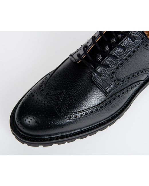 Crockett and Jones 'pembroke' Leather Brogue Vibram Cleated Sole Black for men