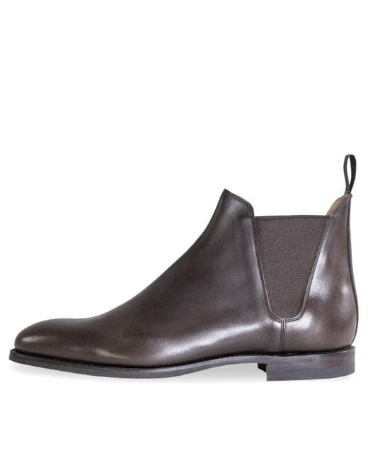 Crockett and Jones Brown 'Chelsea Viii' Burnished Calf Leather Boots for men