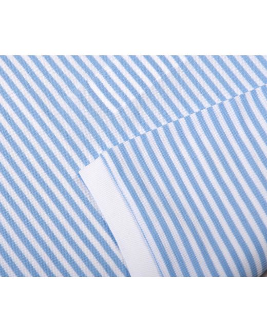 Lacoste Striped Heavy Cotton Polo Sky Blue/white for men