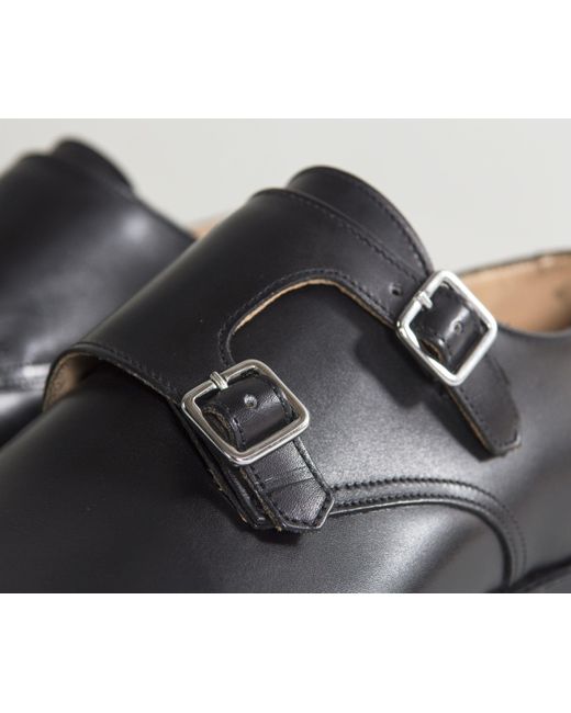 Crockett and Jones Blue 'Lowndes' Calf Leather Double Monk Shoes With 'City' Soles for men