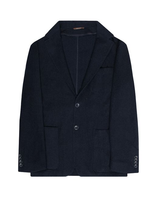 Canali Blue Boucle Unconstructed Blazer Navy for men