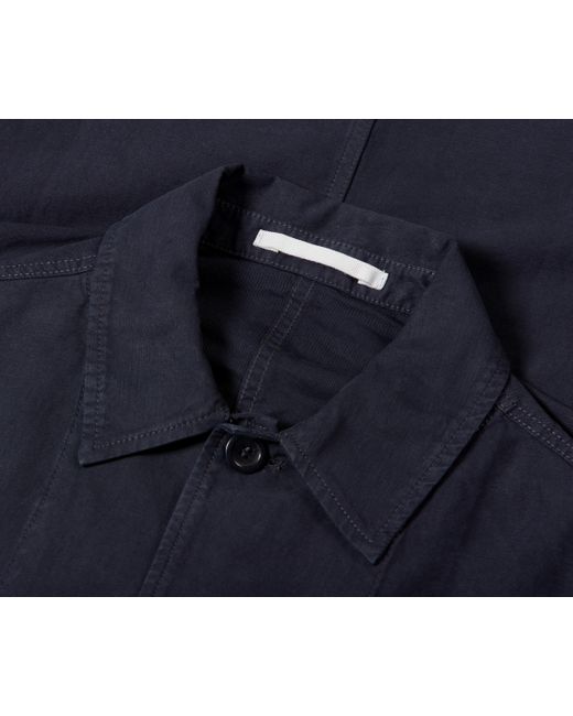 Norse Projects Blue Tyge Cotton Linen Overshirt Dark Navy for men