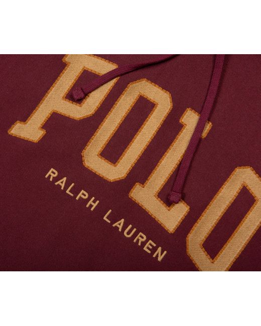 Polo Ralph Lauren Red Polo College Logo Hoodie Harvard Wine for men