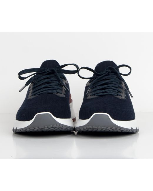 Brunello Cucinelli Blue Knitted Technical Trainer Navy for men