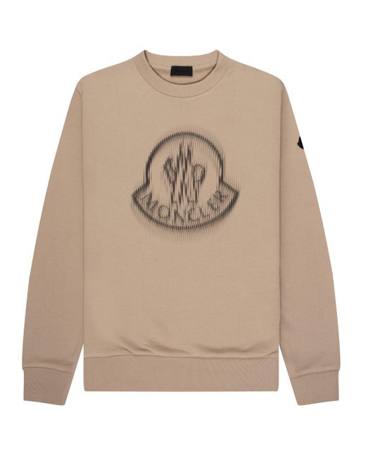 Moncler Natural Blurred Chest Logo Sweatshirt Light for men