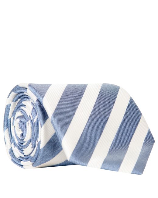 Canali College Stripe Silk Tie Blue/white for men