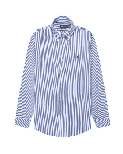 Polo Ralph Lauren Custom Fit Striped Stretch Poplin Shirt Blue/white for men