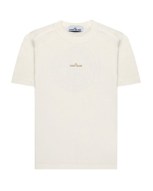 Stone Island White Compass Back Print T-Shirt for men