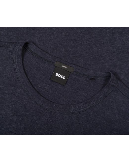 Boss Hugo Tiburt 351 Linen T-shirt Dark Blue for men