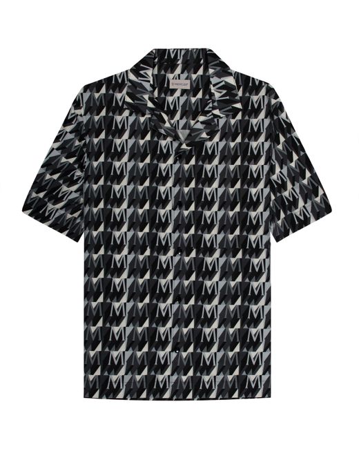 Moncler Monogramed Ss Shirt Black for men