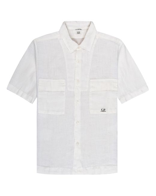 C P Company Ss Linen Shirt White for men