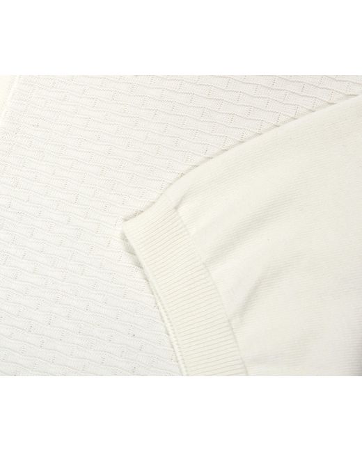 Canali Textured Knitted Polo White for men