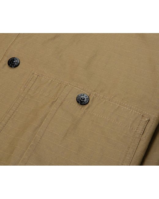 Stone Island Natural Ripstop Full Button Overshirt for men