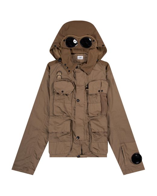 Pockets Cp Company 'flatt Nylon' La 500 Miglia Jacket Friar Brown for men