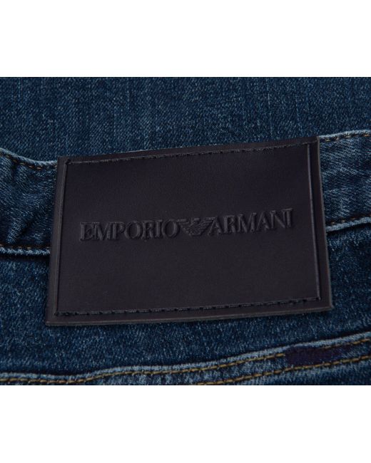 Emporio Armani Blue J06 Paint Splattered Jeans for men