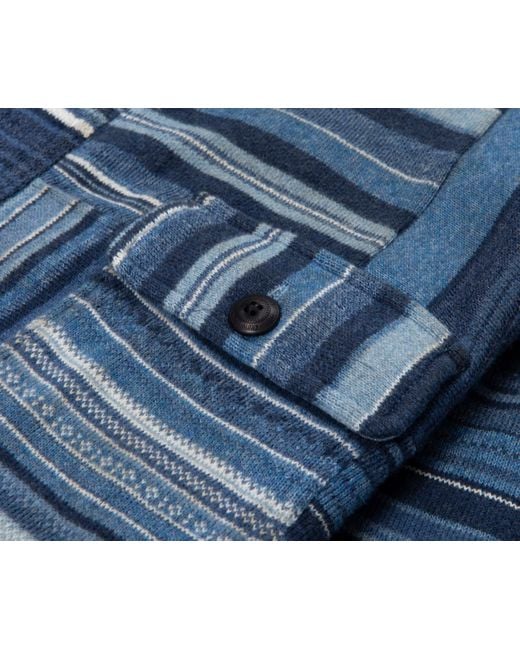 Polo Ralph Lauren Blue Patchwork Cotton Shawl Cardigan for men