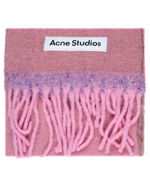Acne Pink Donegal Textured Scarf for men