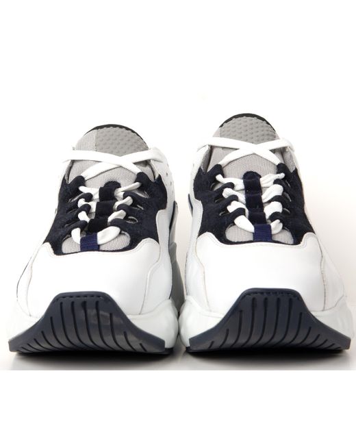 Acne Rockaway Leather Trainer White/navy for men