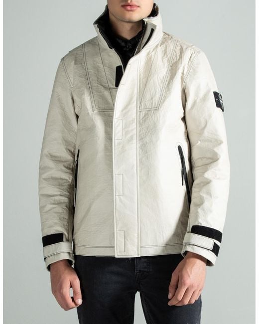 Stone Island Dyneema® Bonded Leather Ice Jacket Stone/black for men