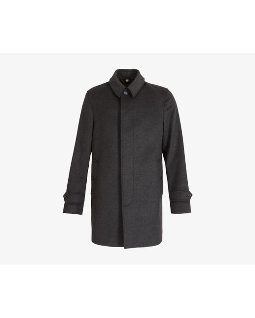 Burberry Gray 'roeford' Classic Style Cashmere & Wool Overcoat Charcoal for men
