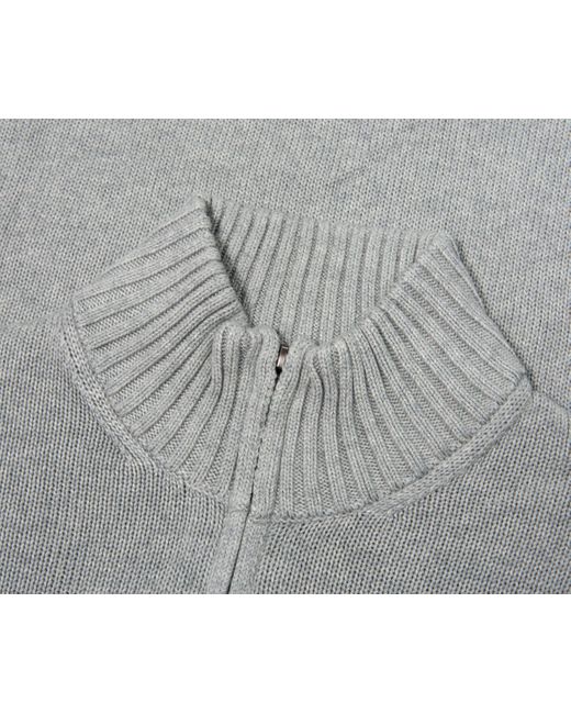 Polo Ralph Lauren Gray Ribbed Chunky 1/4 Zip Knit for men