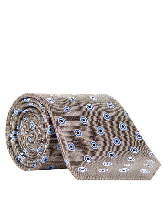Canali Gray Spot Lined Silk Tie Blue/brown for men