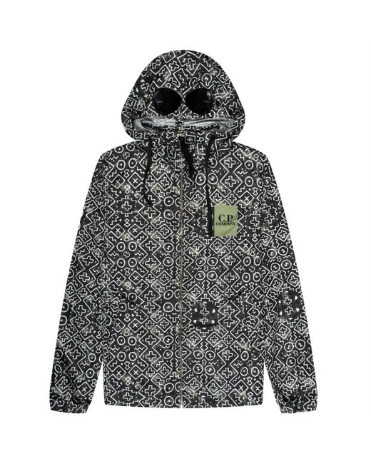 C P Company Gray Inca Printed Goggle Jacket Agave Green for men