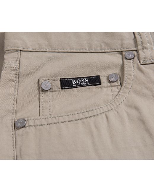 BOSS by HUGO BOSS Alabama Regular Fit 5 Pockets Chino Jeans Stone for | Lyst