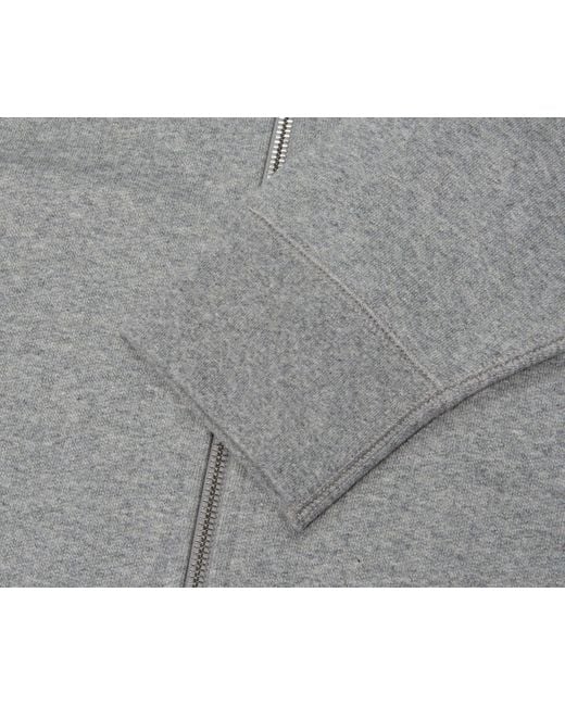 Moncler Gray Rubber Logo Patch Full Zip-Up Hoodie for men