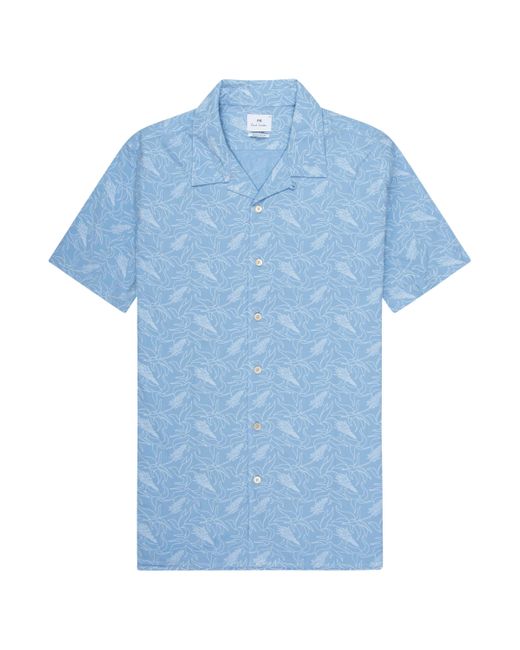 Paul Smith Blue Ps Tropical Print Ss Shirt for men