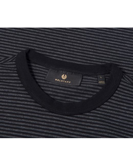 Belstaff Black Drum Striped T-shirt Dark Charcoal for men