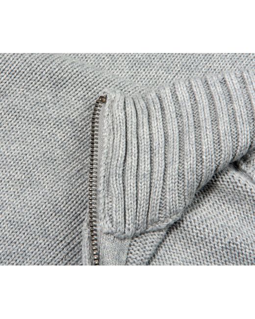 Polo Ralph Lauren Gray Ribbed Chunky 1/4 Zip Knit for men