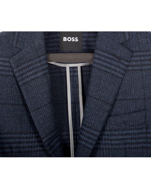 Boss Hugo P-hanry Slim Fit Check Blazer Dark Blue for men