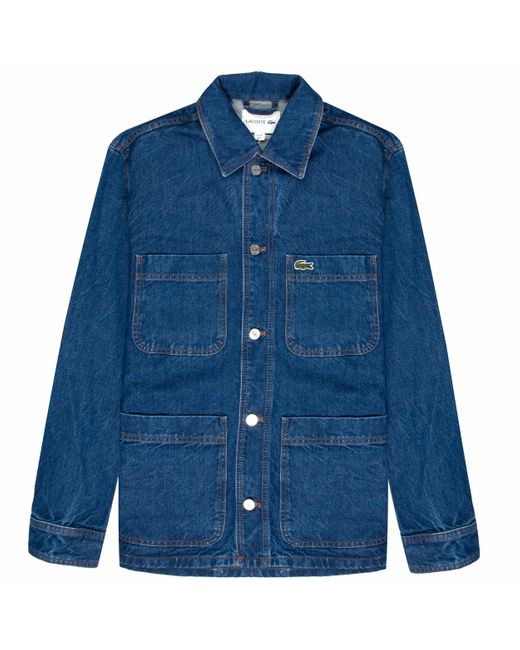 Lacoste Blue Oversized Denim Shaw Jacket for men