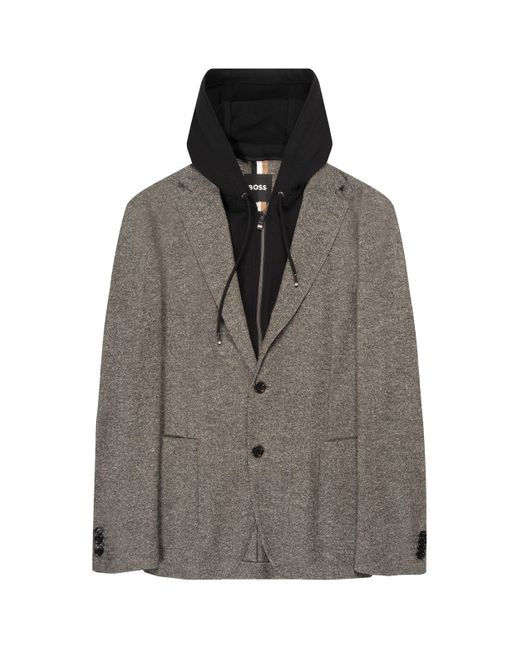 Boss Gray Hugo C-hanry Slim Fit Zip-up Hooded Jacket Medium Grey for men