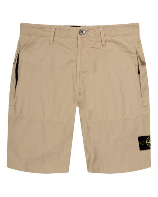 Stone Island Natural Garment Dyed Gabardine Bermuda Shorts for men