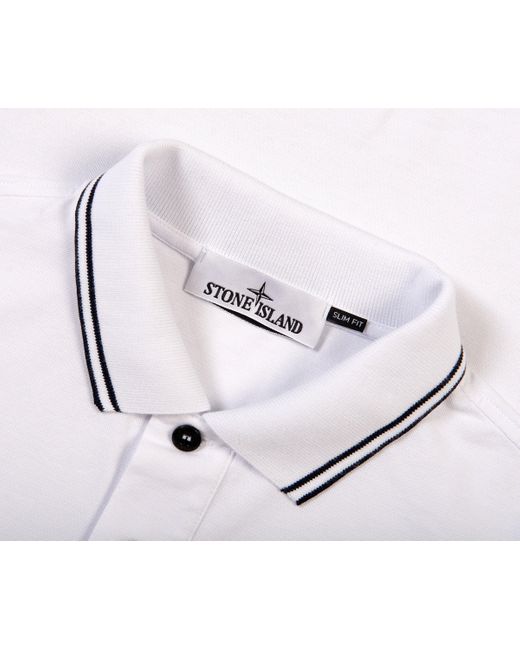 Stone Island White Box Logo Polo for men