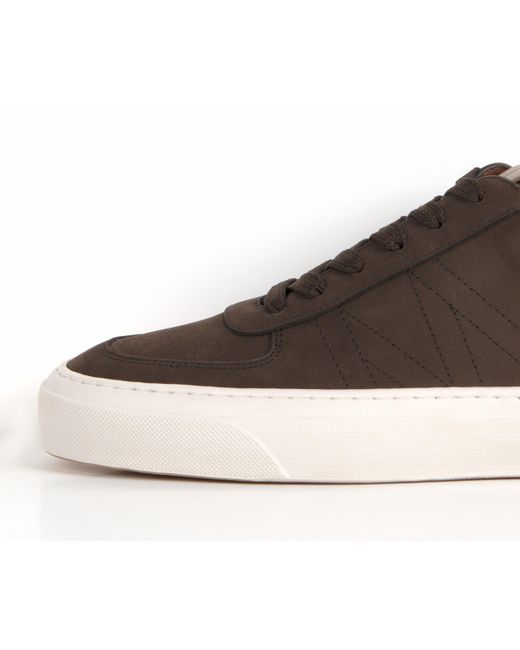 Moncler Brown Monclub Stitched Suede Trainer for men