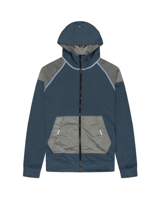 Paul & Shark Nylon Patched Hoodie Petrol Blue for men
