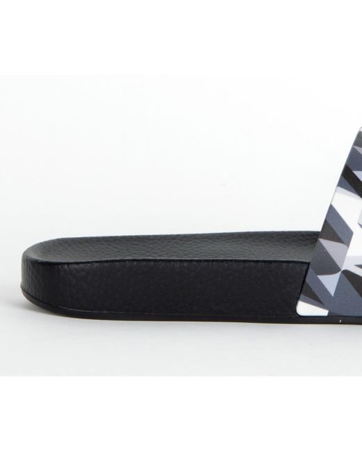 Moncler Blue Monogramed Sliders for men