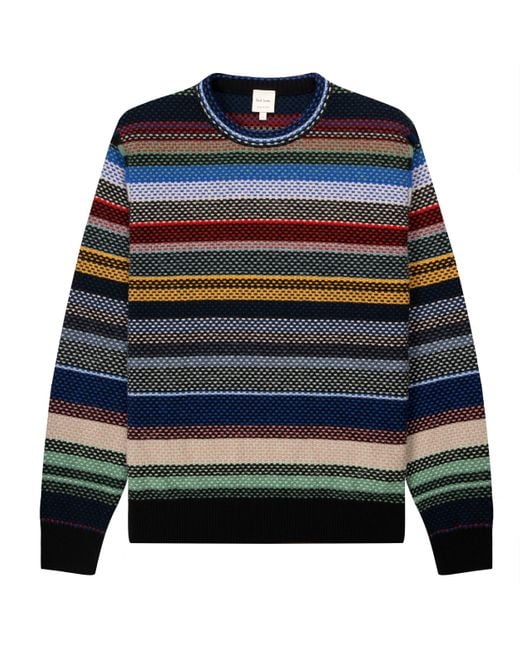Paul Smith Blue Screen Check Knit Sweater Multi for men
