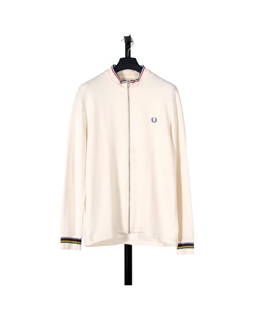 Pockets Natural Re- Fred Perry Bradley Wiggins Full Zip Track Top Off White for men