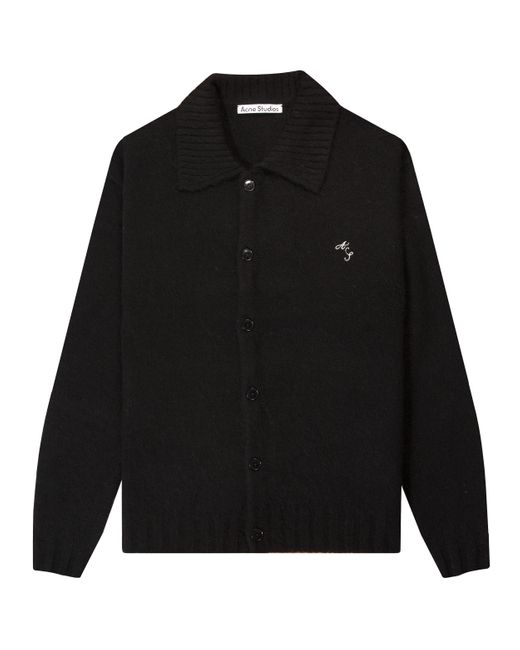 Acne Polo Wool Cardigan Black for men