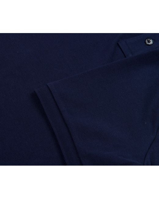 Moncler Blue Classic Logo Patch Polo for men