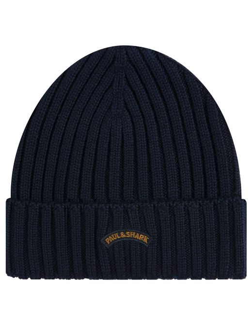 Paul & Shark Blue Wool Beanie Navy for men