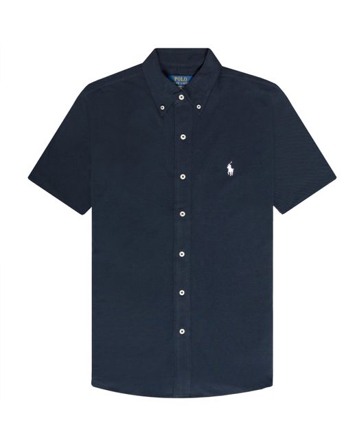 Polo Ralph Lauren Blue Featherweight Mesh Short Sleeve Shirt Aviator Navy for men