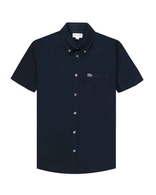 Lacoste Blue Regular Fit Ss Oxford Shirt for men